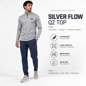 Haut de sport respirant pour homme à col montant zippé, 100 % coton, avec poche, idéal pour l'entraînement hivernal, personnalisable avec logo - Product Image 1