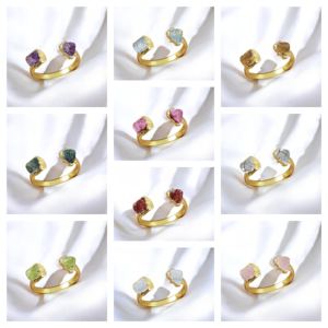 925 Silver Rose <b>Quartz</b> Birthstone <b>Ring</b> Gold Plated | Handmade Gemstone Adjustable <b>Ring</b> - Product Image 6