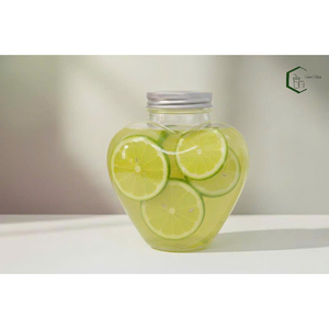500ml PET <b>Plastic</b> Heart-Shaped Bottle with Aluminum Screw <b>Cap</b> OEM Beverage Packaging From Vietnam for Milk Tea Juice Coffee - Product Image 1