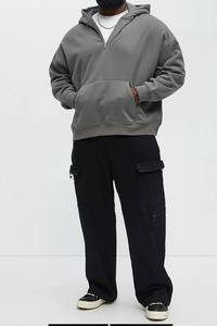 Sudadera con capucha casual para hombre con cremallera de un cuarto, estilo urbano de moda, al precio más bajo, nuevo diseño. - Product Image 6