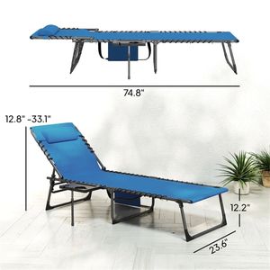 Sedia a Sdraio Blu per Esterni, Versatile per Prendere il Sole e per Cortili, Sedia da Spiaggia - Product Image 5