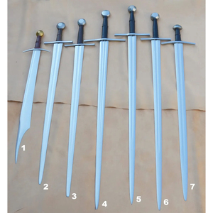 Ensemble de 7 épées médiévales de collection en acier à outils avec fourreau en cuir - Product Image 1