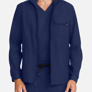 เสื้อสครับคุณภาพสูงสำหรับโรงพยาบาล ผ้าฝ้ายทอ 100% สำหรับพยาบาล แบบ unisex พร้อมระบบตรวจจับเข็ม เสื้อสครับทางการแพทย์ - Product Image 3