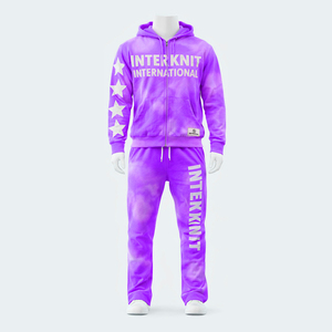 Men Winter Full Zip Hooded Joggers Sweat <b>pants</b> with Zip Pockets Jogging Warm Tactical Set Fleece <b>Lined</b> Cotton Tracksuit Set - Product Image 5