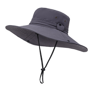 2026 Outdoor <b>Flat</b> Top Wide Brim Fisherman Bucket <b>Hat</b> Custom logo Fisherman Mesh Breathable Fishing <b>Hat</b> for Men Women - Product Image 4