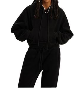 Women's Outdoor Crop <b>Top</b> Hoodie Set Women's Multi-color Solid Color Blank Hoodie Set 2026 - Product Image 5