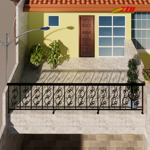 Balustrade de balcon en fer forgé sur mesure de luxe, ornementale, pour villas, hôtels, complexes hôteliers, appartements, projets, OEM - Product Image 6