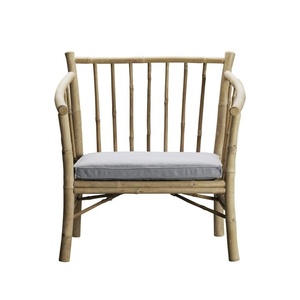 Wholesale Scandinavian Bamboo Lounge <b>Chair</b> with Cushioned Seat Handmade Natural Furniture for Terrace and Home Decor OEM ODM - Product Image 2