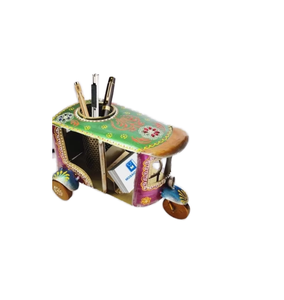Portalápices Artesanal con Diseño de Auto Rickshaw, Organizador Decorativo de Escritorio para Oficina y Mesa de Estudio, Almacenamiento de Tarjetas y Regalos al por Mayor - Product Image 3