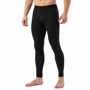 <b>Men's</b> Solid High Quality Compression Leggings <b>Base</b> <b>Layer</b> Knitted Seamless Quick Dry Breathable Elastic Waist Workout Fitness - Product Image 3