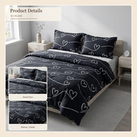 Ensemble de literie en microfibre douce 100% polyester, 4 pièces, housse de couette, drap, taie d'oreiller, moderne, toutes saisons, lavable, vente en gros