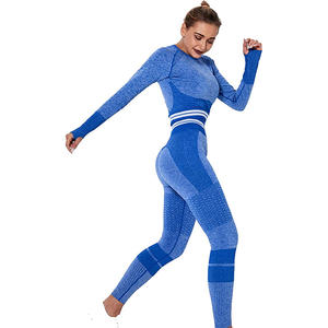 Conjunto Deportivo para Mujer, Top Corto Elástico y Pantalones Cortos de Ciclismo de Cintura Alta, Ropa Deportiva Informal - Product Image 1