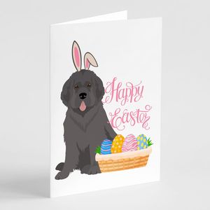 Whimsical Grey Newfoundland <b>Easter</b> Greeting <b>Cards</b> <b>Pack</b> of 8 A7 Size 5x7 Blank Note <b>Cards</b> with Envelopes - Product Image 1