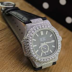 Montre Classique Personnalisée pour Homme, Montre Sertie de Diamants de Laboratoire, Bijoux Hip Hop Incrustés de Diamants, Meilleure Qualité, Prix de Gros - Product Image 3