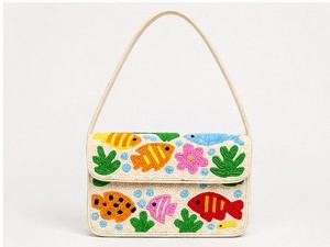 Bolso de hombro de fieltro no tejido con aplique de pez de dibujos animados, con una sola correa, para mujer, para uso diario en la playa, al mejor precio. - Product Image 2