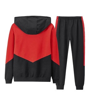 Jersey con capucha de bloque de Color para hombre, traje de chándal con capucha, Capucha con cordón, puños acanalados informales, chándal con bolsillo de canguro de 2 piezas, venta al por mayor - Product Image 2