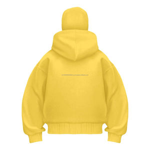 Sweat à capuche en tricot à motif uni avec logo personnalisé pour homme, double capuche, pull à fermeture éclair intégrale, taille plus, anti-rétrécissement - Product Image 2