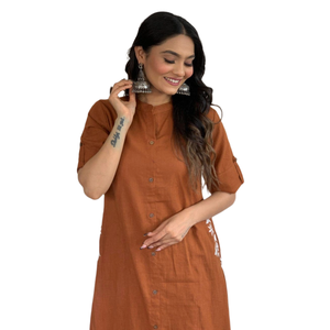 Conjunto de Algodón con Bordado Fino para Mujer, Elegante y Moderno para Uso Diario - Product Image 1