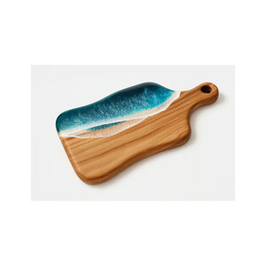 Tabla de cortar de madera de acacia, rectangular, con asa y recortes para servir, tabla de cortar para cortar alimentos. - Product Image 3