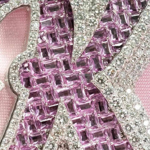 Pendentif personnalisé lettre K rose Trisha Jewels en moissanite, argent sterling 925 plaqué or, style hip-hop, initiale couronne certifiée GIA - Product Image 5
