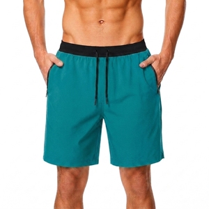 Mens Solid Teal Board <b>Shorts</b> with Pockets Quick Dry Elastic Waist Casual Swimwear 100% Cotton Canvas <b>Waterproof</b> - Product Image 1