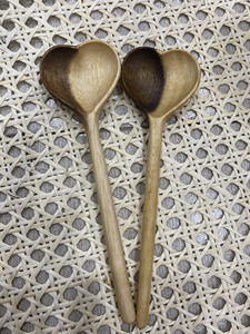 Natural Wood Vintage Design Serving Spoons Set Teak Acacia Wood <b>Mirror</b> Polish Eco-Friendly for Home & Restaurant Gifts - Product Image 2