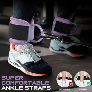 Heavy Duty Firm Anti Loose Weightlifting Ankle Straps D <b>Ring</b> Ankle Straps for Sports Strength Fitness - Product Image 5