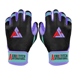 Gants de frappeur de baseball unisexes de haute qualité, conçus sur mesure, en cuir premium, à manchette courte, pour droitier, jeunes. - Product Image 1