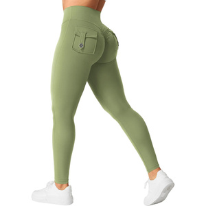 2026 New Arrival Hidden Scrunch Butt <b>Leggings</b> Butt Lift Workout Pants Women High Waist Gym Wear <b>Pocket</b> Yoga <b>Leggings</b> - Product Image 2