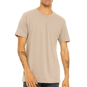 <b>Men's</b> Gray Short Sleeve O-Neck Casual Knitted T-Shirt Regular Fit Solid Color 100% Cotton Jersey Fabric - Product Image 4