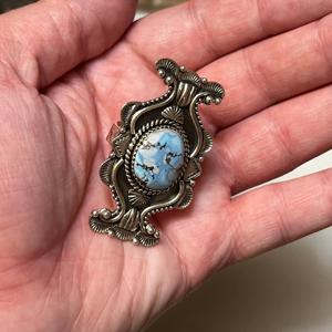 Handmade Golden Hills Turquoise Oval <b>Ring</b> Sterling <b>Silver</b> Southwestern Boho <b>Statement</b> Jewelry Artisan Gemstone Gift for Her - Product Image 2