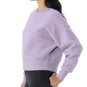 Sudadera de cuello alto de doble cara a la moda para streetwear al por mayor, con logo personalizado bordado y hombros caídos - Product Image 3