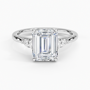 BOJ <b>Ring</b> 079 <b>Emerald</b> Cut 925 <b>Silver</b> Halo Prong Stone Solitaire Diamond <b>Ring</b> 2ct D Color VVS1 Moissanite GRA Certified Low Price - Product Image 1