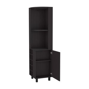 Mobile Bar Angolare in Wengue con Elegante Portabicchieri e Portabottiglie, Arredamento Premium per Bar Domestico - Product Image 4