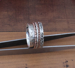 Unique Sterling <b>Silver</b> Twisted Bezel Setting Two-Tone Handmade Braided Band <b>Ring</b> for <b>Men</b> Women Party Jewelry Wholesale - Product Image 6