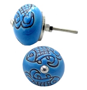 Style moderne poisson américain céramique bouton et tirer poignée de porte pour armoire tiroir cuisine armoire commode chambre salle de bain-CK 437 - Product Image 1