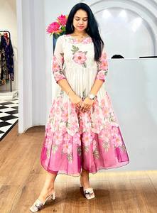 AARYA 2026 Vestido Casual de Verano con Estampado Moderno, Estilo Occidental, Holgado, Largo hasta la Rodilla, para Mujer, Tallas Grandes, Cuello Redondo, Mezcla de Algodón - Product Image 4