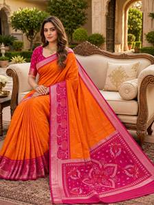 South Indian <b>Women</b> Ethnic Wear Pochampalli Silk <b>Saree</b> <b>for</b> <b>Women</b> Wedding Party Traditional Functions <b>Saree</b> Collection <b>for</b> <b>Women</b> - Product Image 4