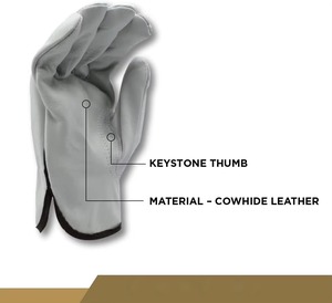 Cowhide Leather Mechanic <b>Gloves</b> Impact Safety Protection Driver Mechanics Winter Lining <b>Glove</b> - Product Image 1