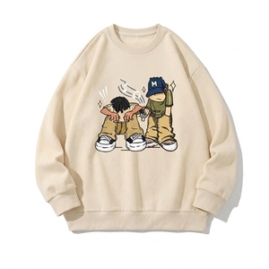 Custom Embossed Sweatshirt Black Sweatshirt <b>Hoodies</b> Mens Sweatshirts Cartoon Pattern 100% Cotton - Product Image 2