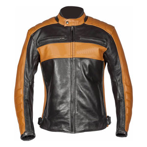 Chaqueta de Motociclista de Cuero Genuino para Hombre, Fabricada por OEM, con Cremallera y Hombros Acolchados - Product Image 5