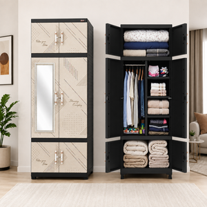 Armario de Plástico Naiba Fit Pro con Puertas Planas y Espejo, para Guardar Ropa y Almacenamiento en el Dormitorio - Product Image 1