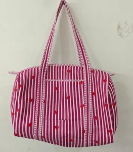 Sac de voyage week-end de luxe pour femme, grand format, en coton imprimé à la main, avec fermeture éclair, poignée supérieure, accessoires de voyage sportifs - Product Image 4