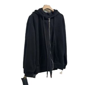 Chandail à capuche brodé coupe ample slim à la mode coréenne pour hommes manteau violet à fermeture éclair polyvalent pour le printemps automne hiver - Product Image 2