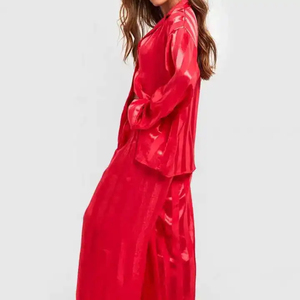 Conjunto de Pijama Elegante de Satén para Mujer Advanced Sense, Nuevo Top Corto de Seda Helada de Manga Larga para Verano, Vestido de Dormir Holgado y Cómodo - Product Image 5