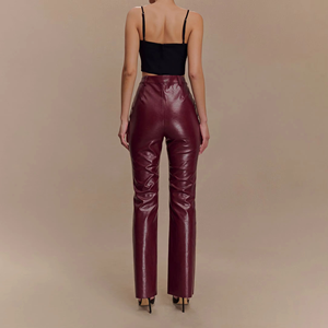 Pantalon en cuir sur mesure de qualité supérieure pour hommes – Noir, taille mi-haute, imperméable, hiver, délavé, respirant, écologique, léger – Vente en gros - Product Image 2