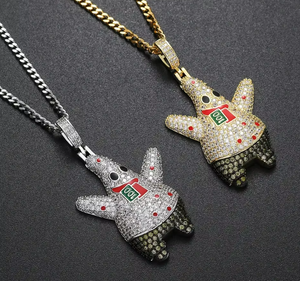 Collar con Colgante de Moissanita en Forma de Cubo de Hielo, Chapado en Oro sobre Plata, para Regalo de Fiesta Hip Hop - Product Image 1