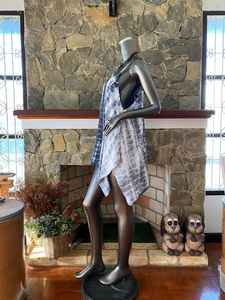 Blusa tipo túnica de manga corta con cuello en V, lavable y ecológica para mujer, estilo bohemio, corte holgado, dobladillo recto, ideal para verano - Product Image 3