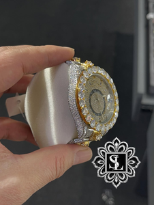 Reloj de Moda para Hombre con Diamantes de Cuarzo y Aleación de Acero Inoxidable de 43 mm, Suministro Directo de Fábrica, Esfera de Cristal, Resistente al Agua 30 m, Estilo Hip-Hop - Product Image 1