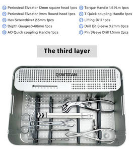 Kit d'instruments chirurgicaux pour plaques de blocage des membres supérieurs, en acier inoxydable de qualité chirurgicale, pour chirurgie osseuse manuelle, Surgiright - Product Image 2